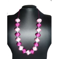 Handmade Moroccan Fabric Necklace "Bordeaux"